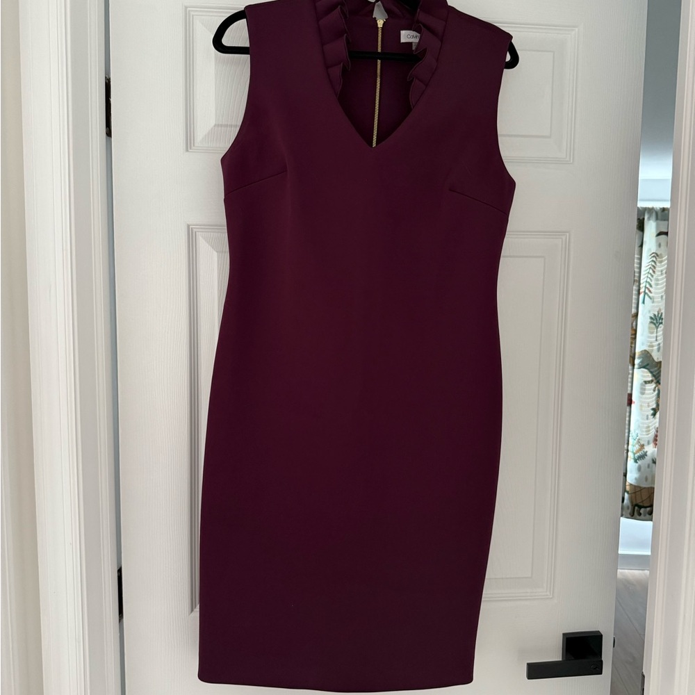 Calvin Klein Plum Sleeveless Midi Dress